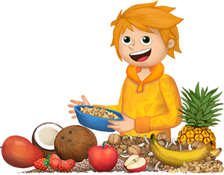 Adiciona frutas y nueces