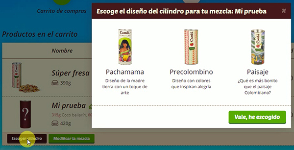 Escogiendo el empaque